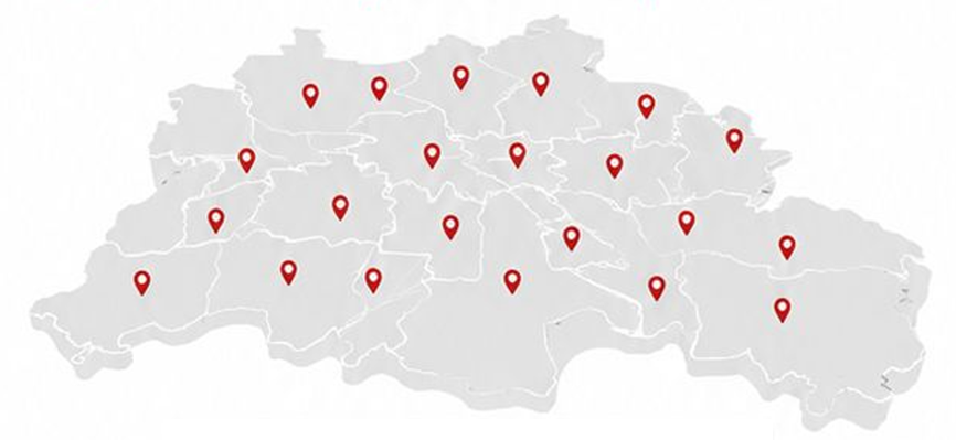 Unsere Einsatzgebiete auf einer Karte von Berlin